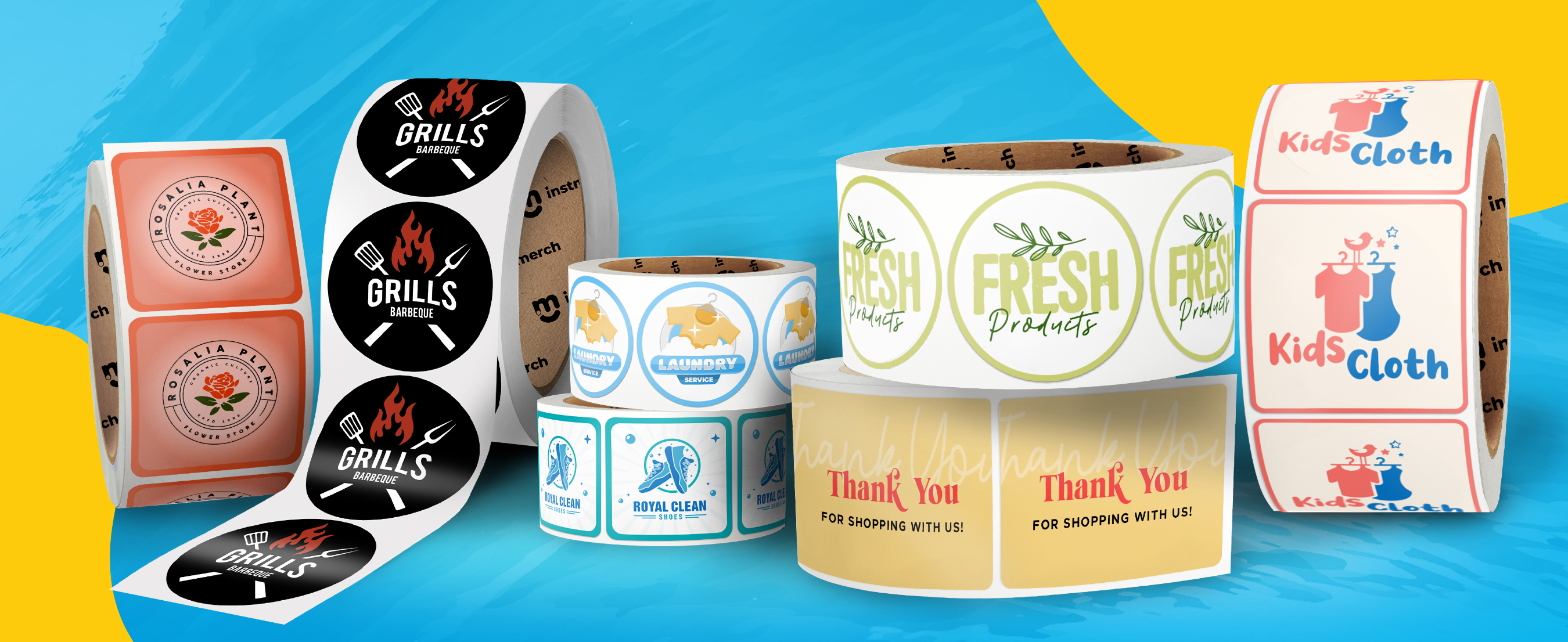 Custom Roll Labels for Business Logo