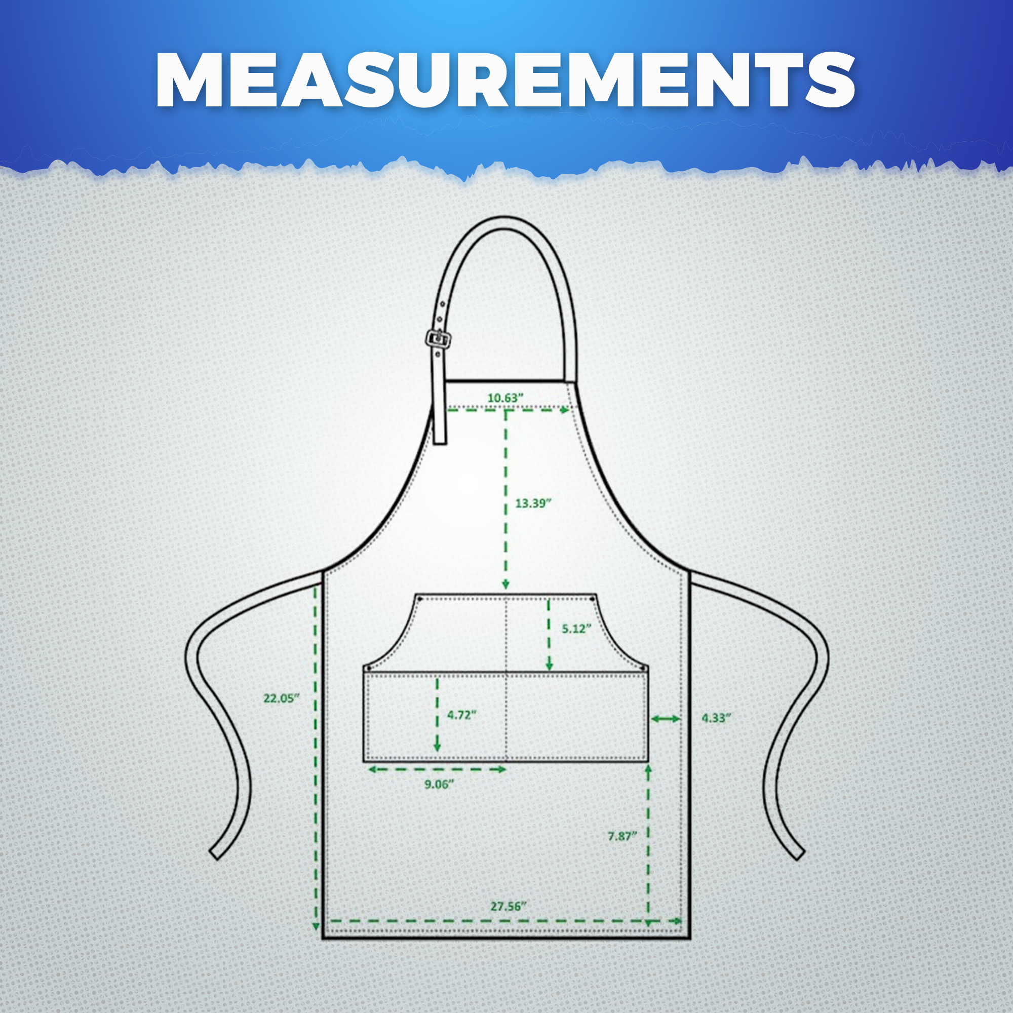 Custom Gardening Denim Apron Measurements