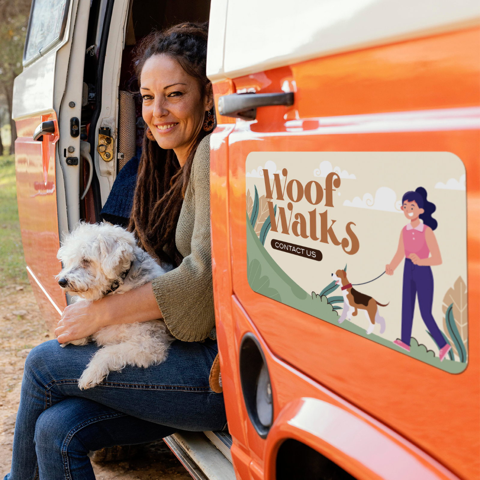 Custom Car Magnets Dog Walking Business