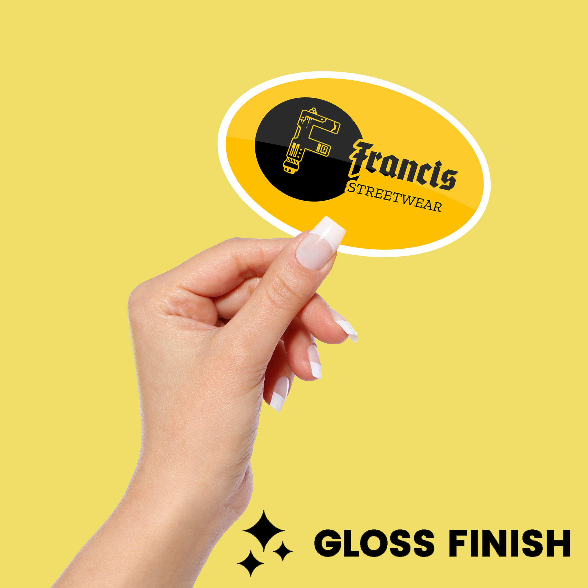 Custom Oval Stickers - Gloss Finish