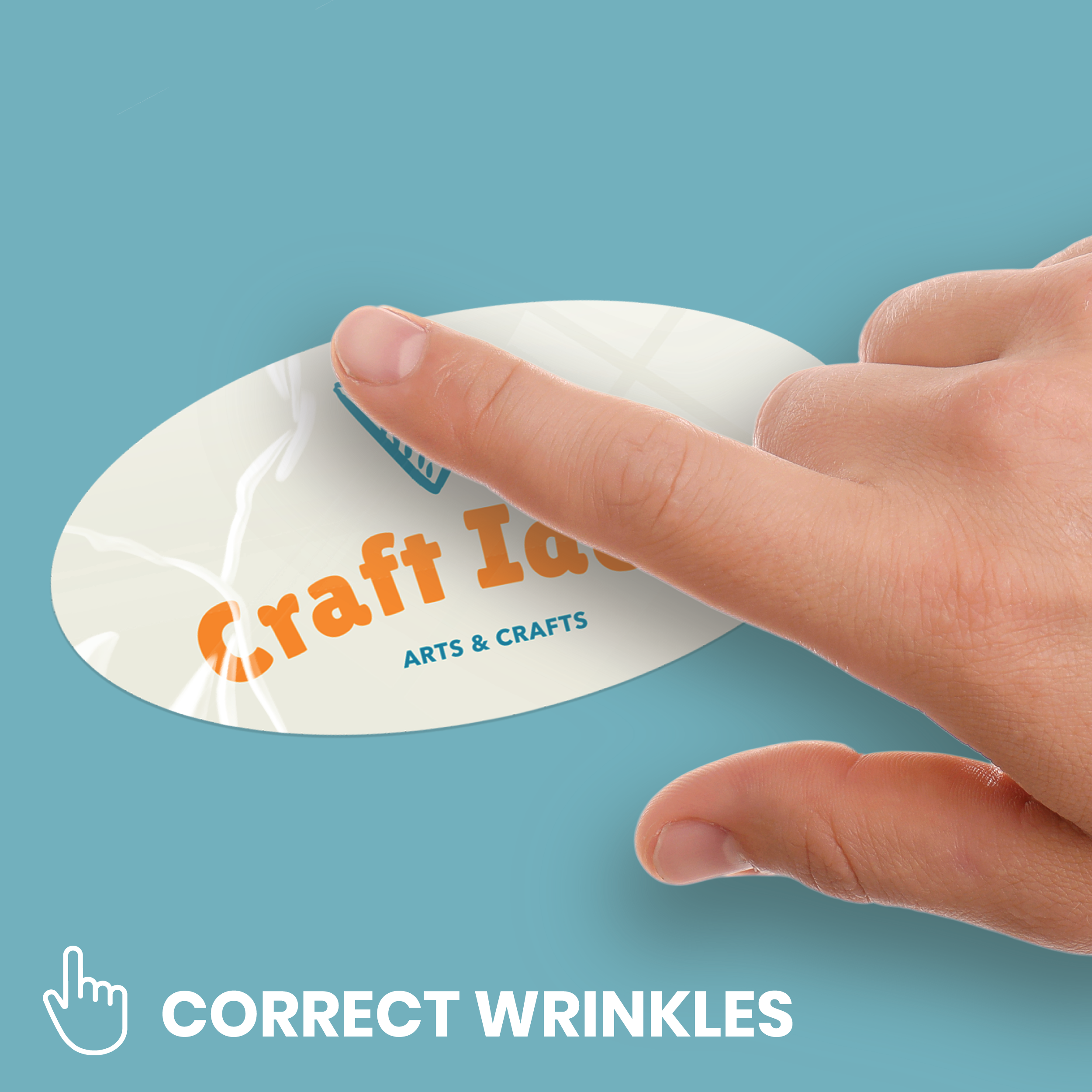 Custom Oval Stickers - Correct Wrinkles