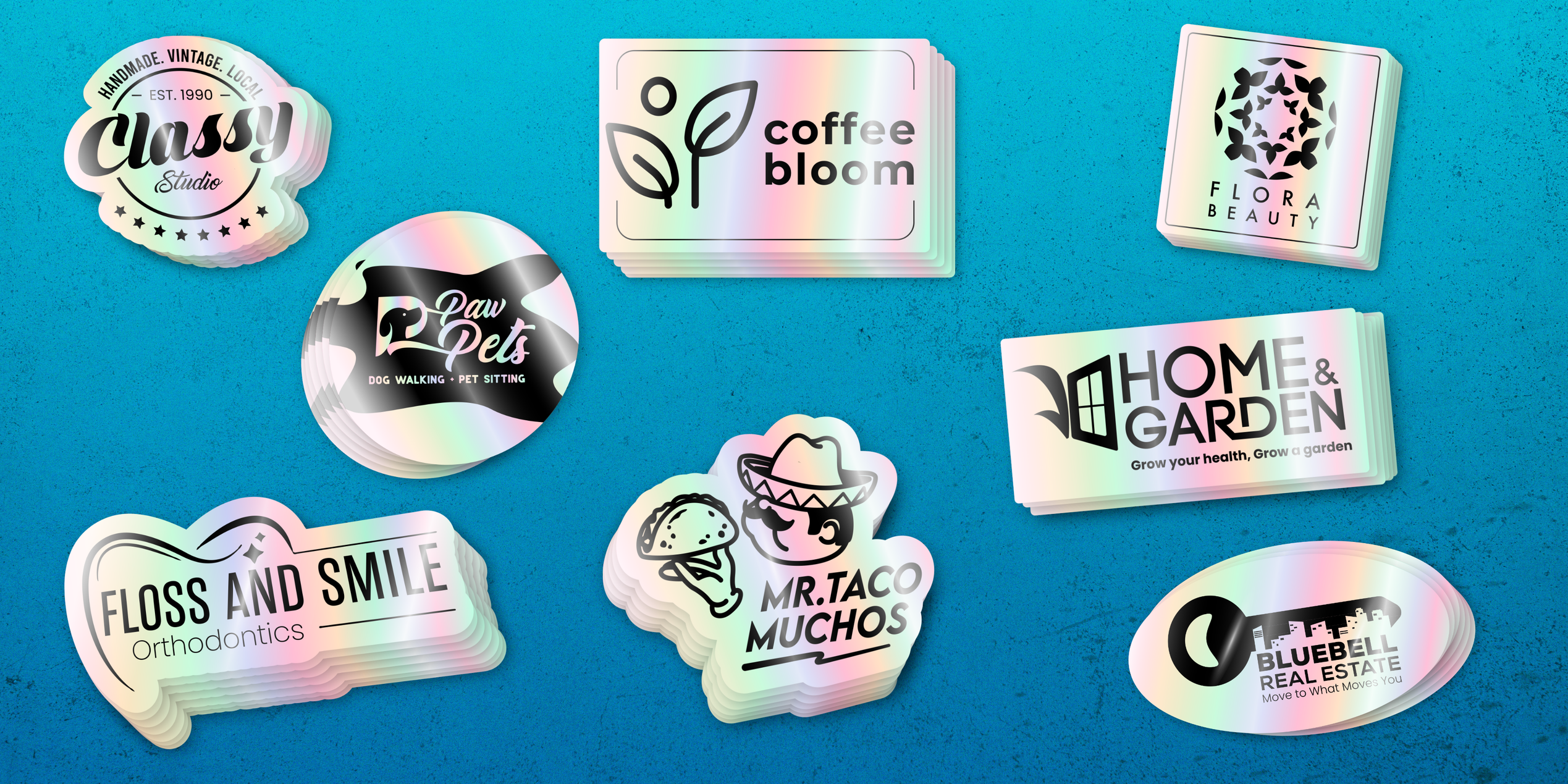 Custom Holographic Stickers for Business Logo