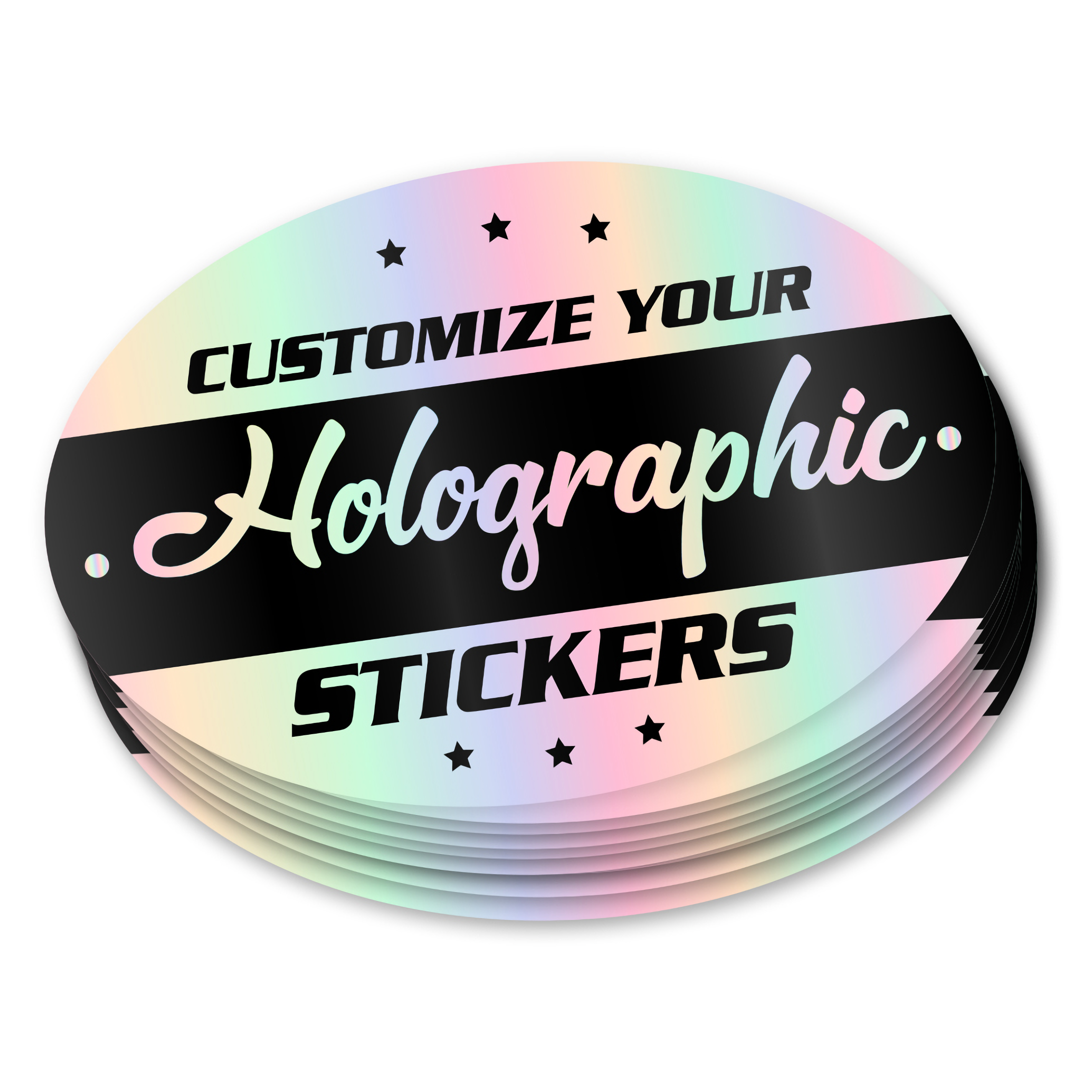 Oval Holographic Stickers