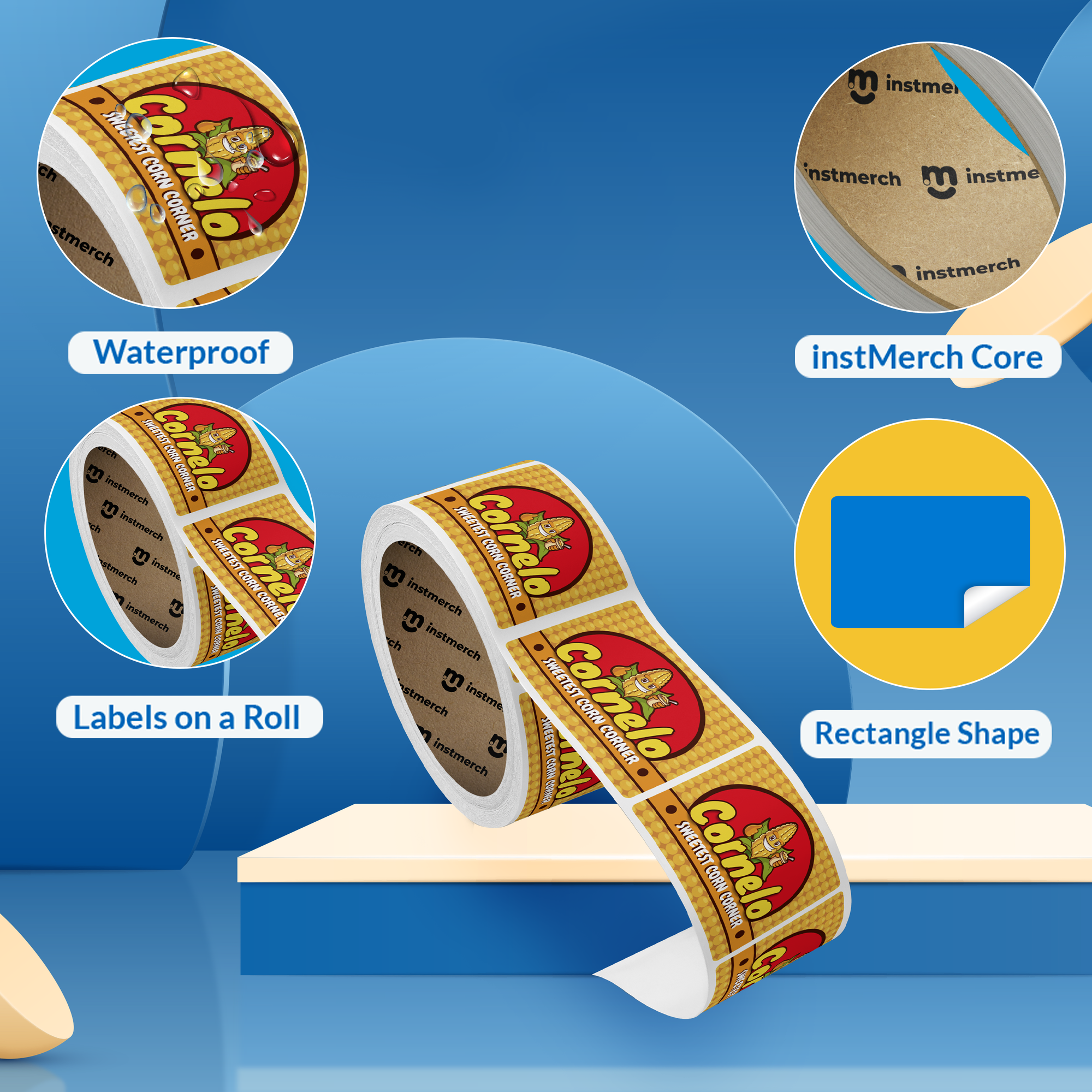 Custom Rectangle Labels | Rectangle Stickers & Labels | instMerch