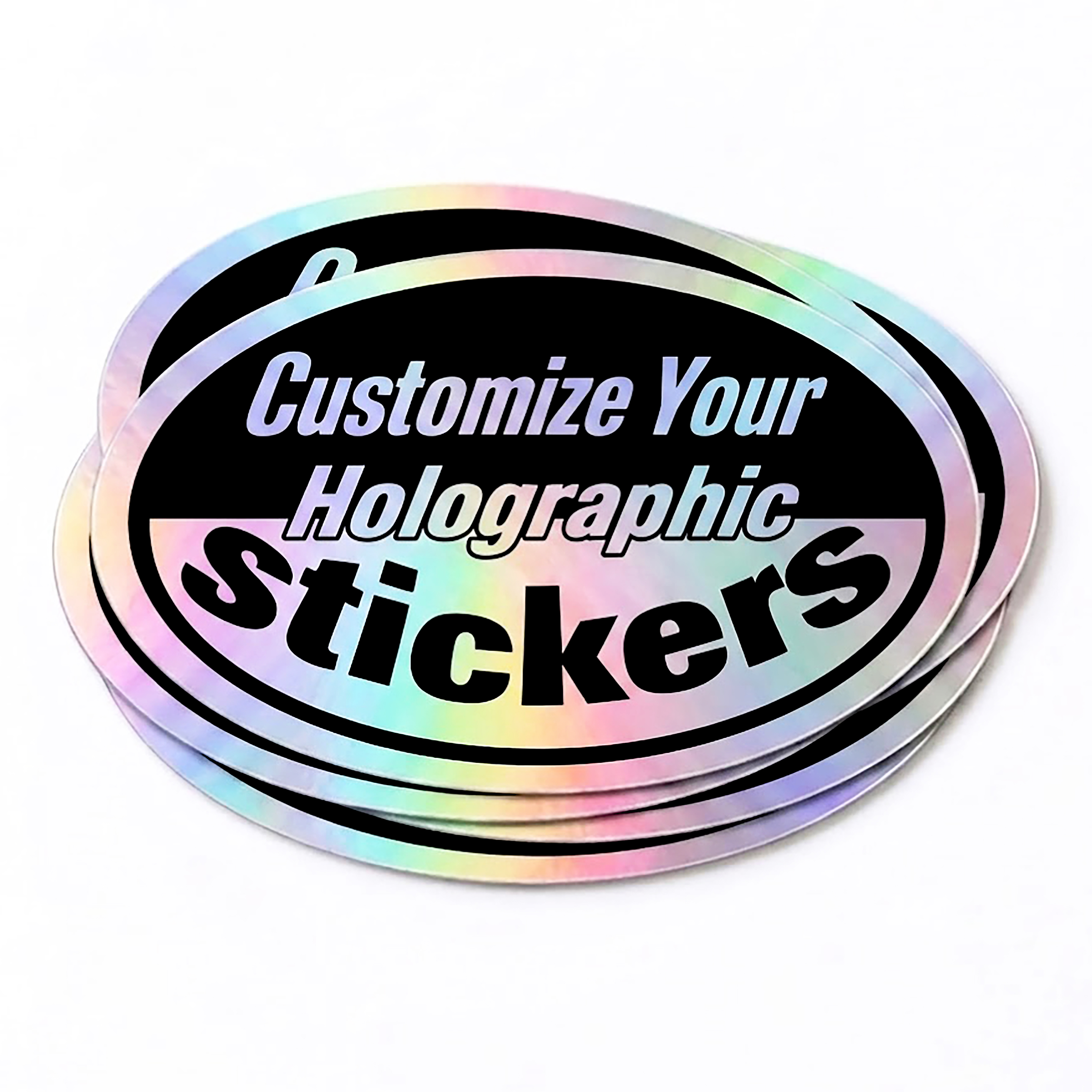 instMerch Custom Holographic Stickers Oval