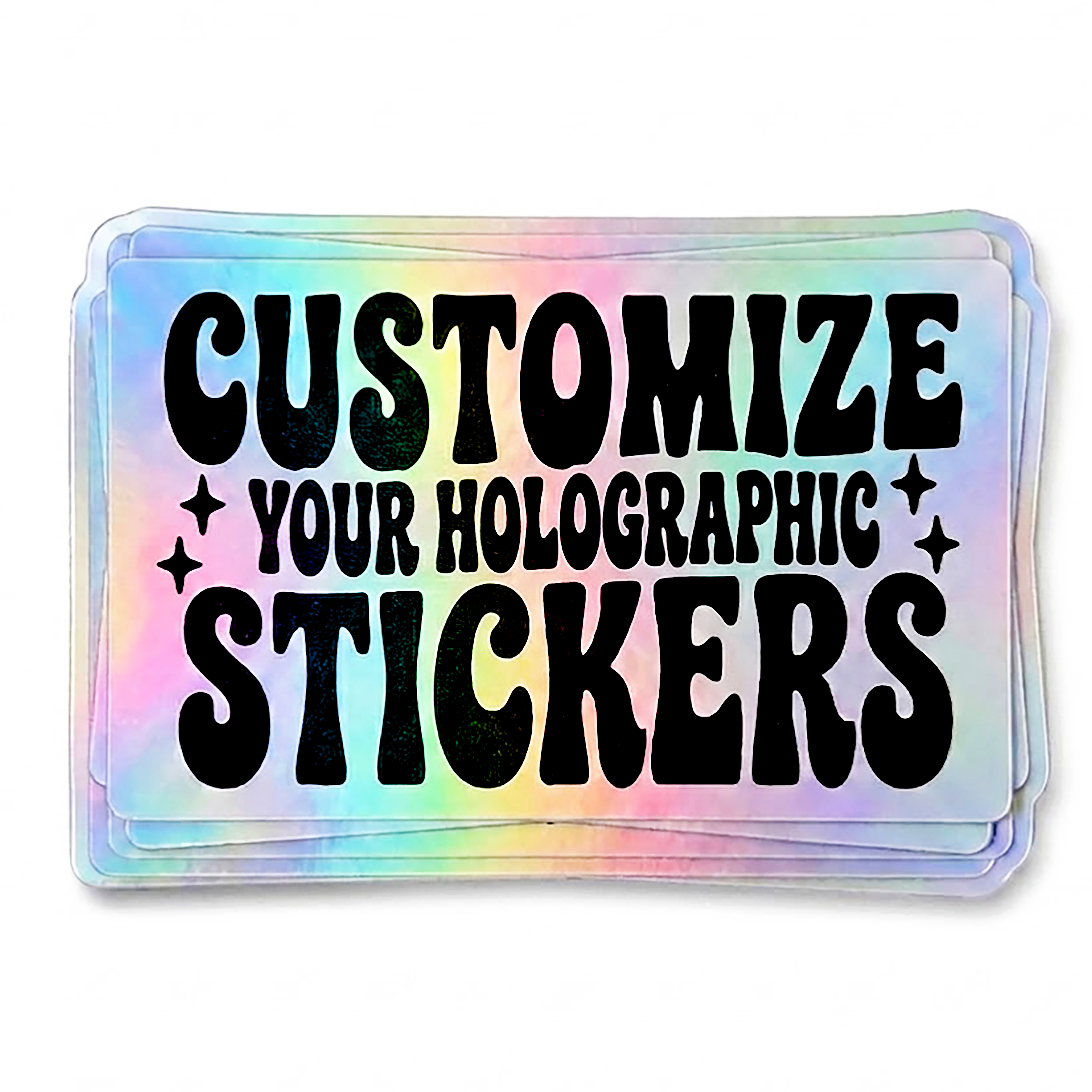instMerch Custom Holographic Stickers Rectangle