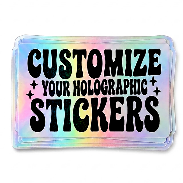 instMerch Custom Holographic Stickers Rectangle