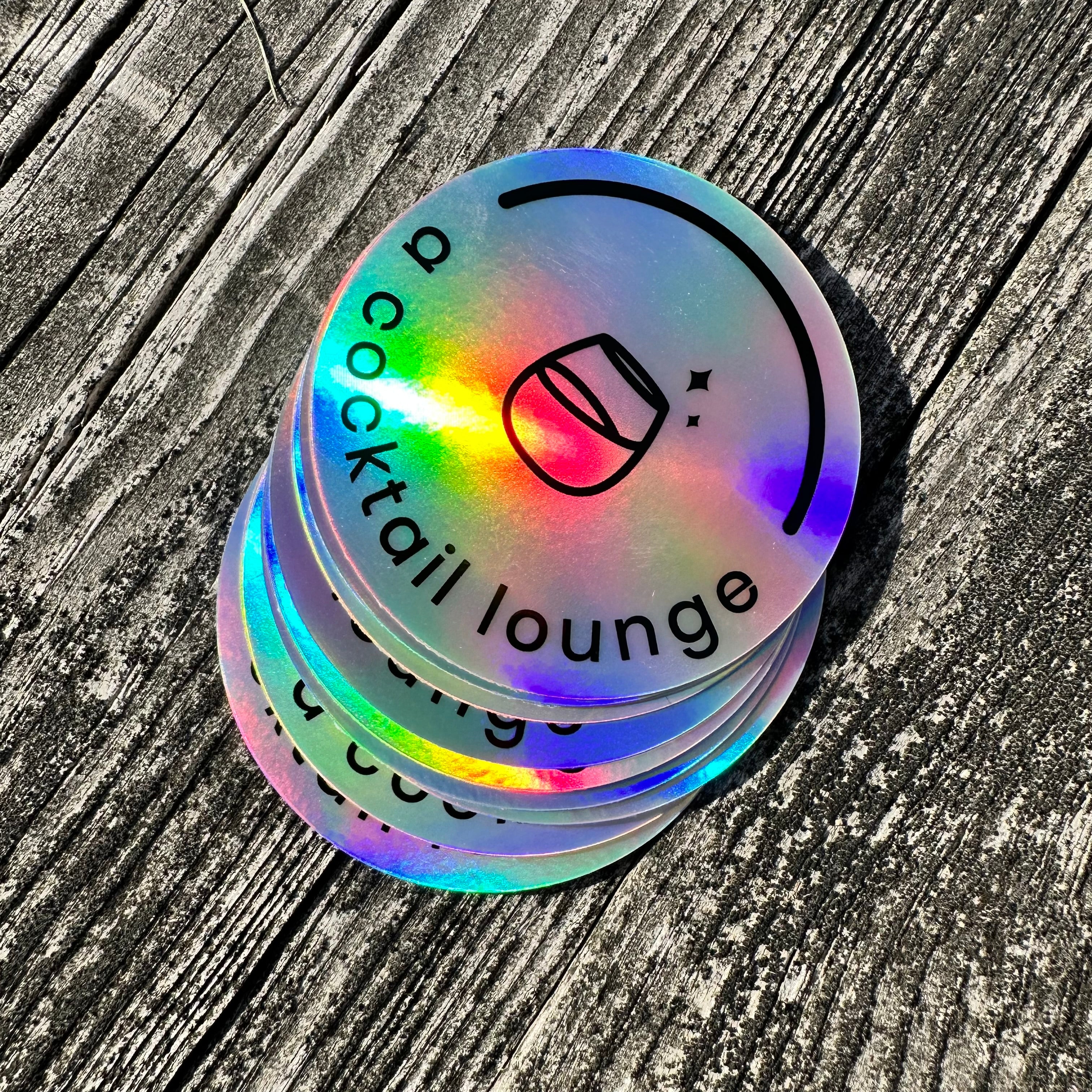 Custom Holographic Round Stickers for Bar