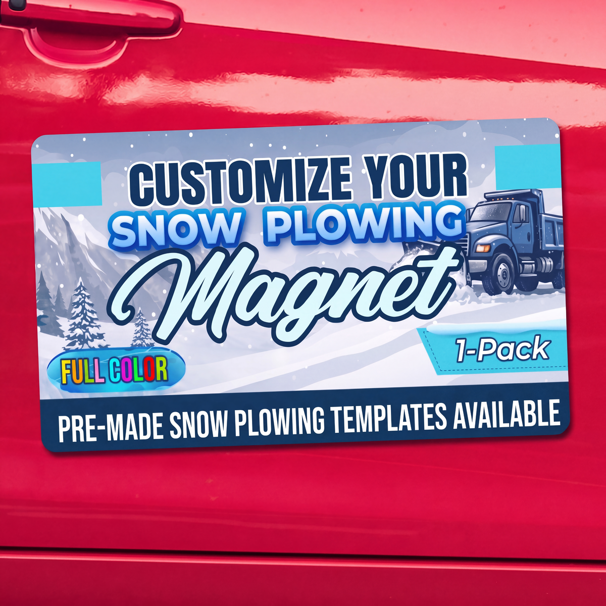 Custom Snow Plowing Car Magnet