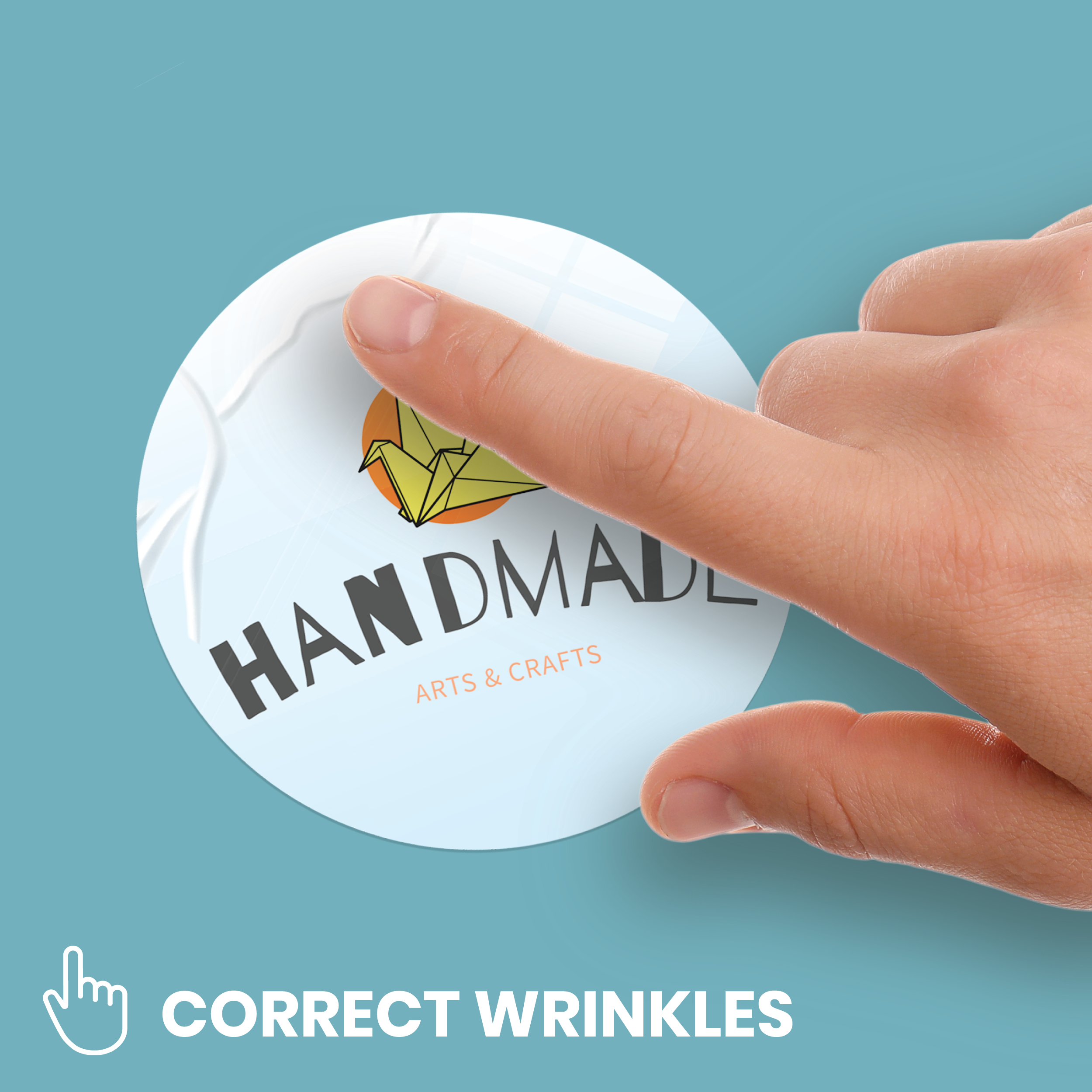 Custom Round Stickers - Correct Wrinkles