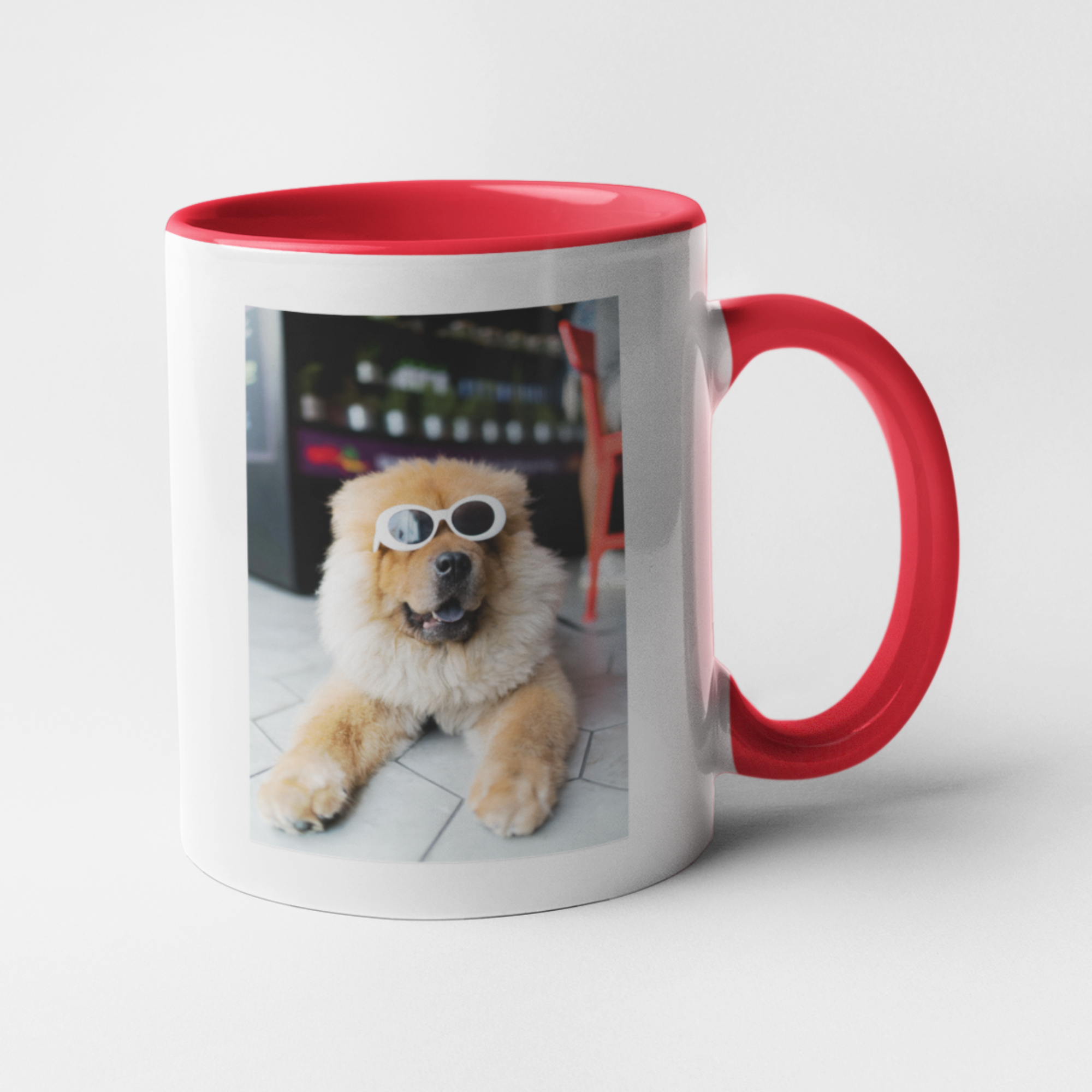 Custom Mugs in White/Red | Personalized Photo Mugs
