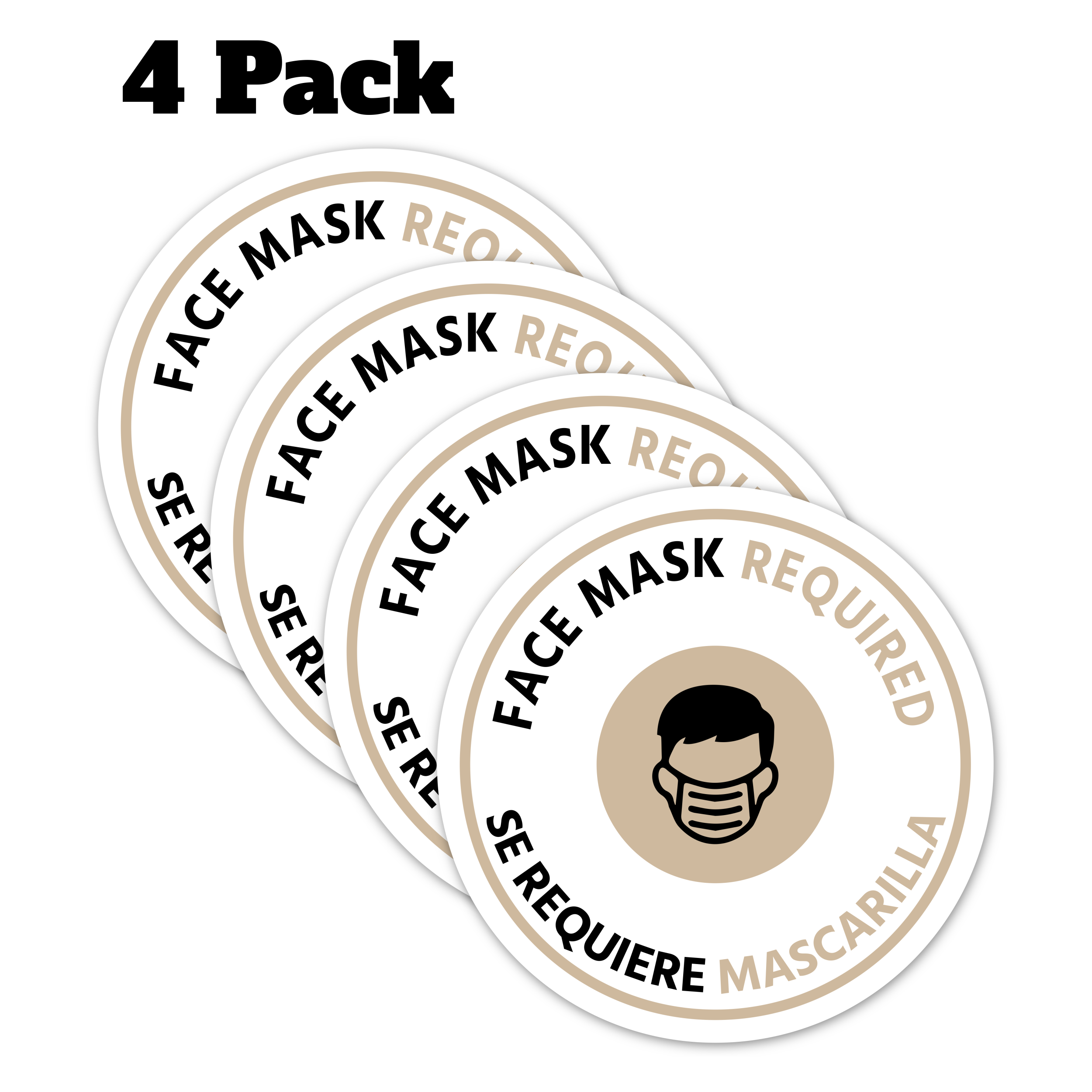 Face Mask Required Decals - 4 Pack