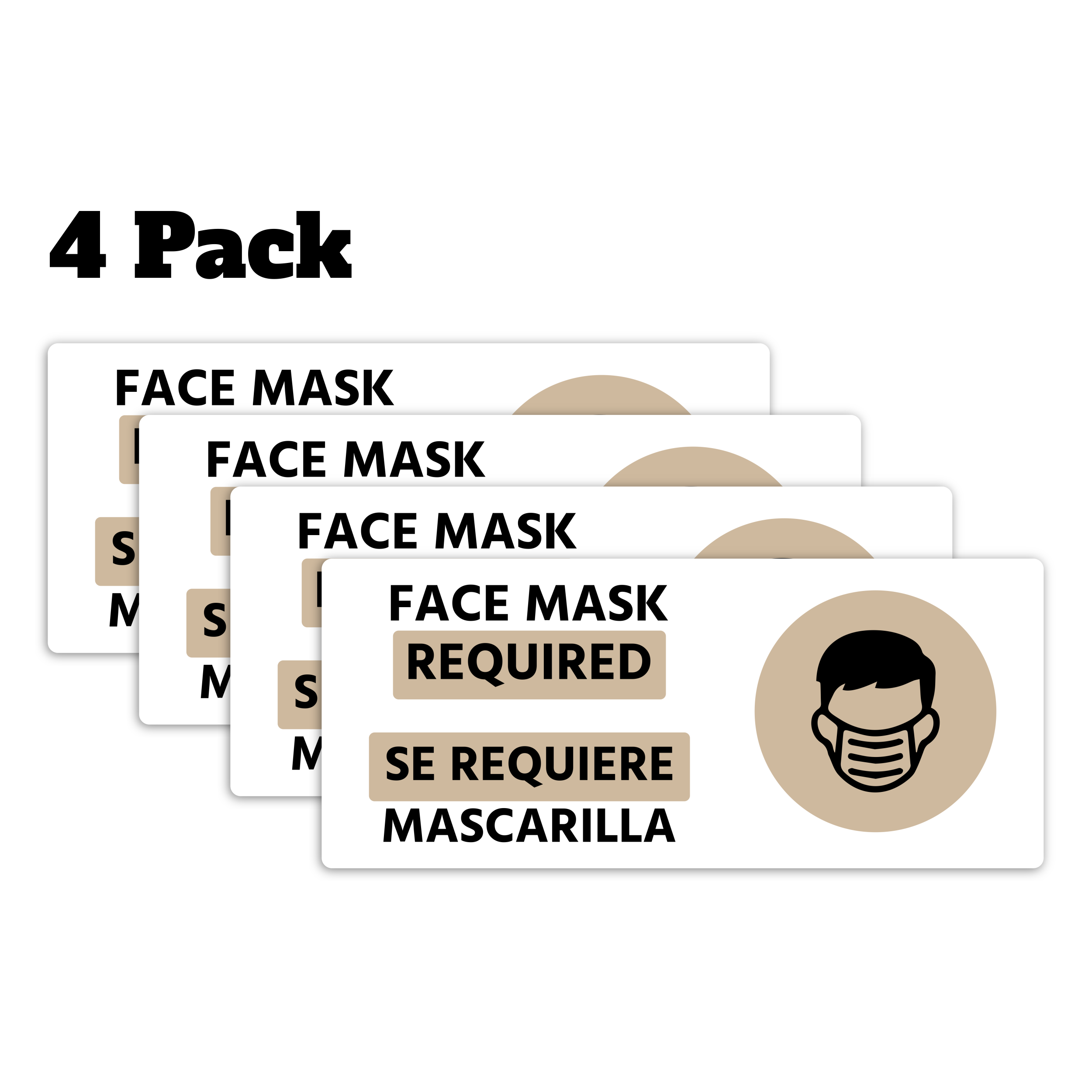 Face Mask Required Decals - 4 Pack