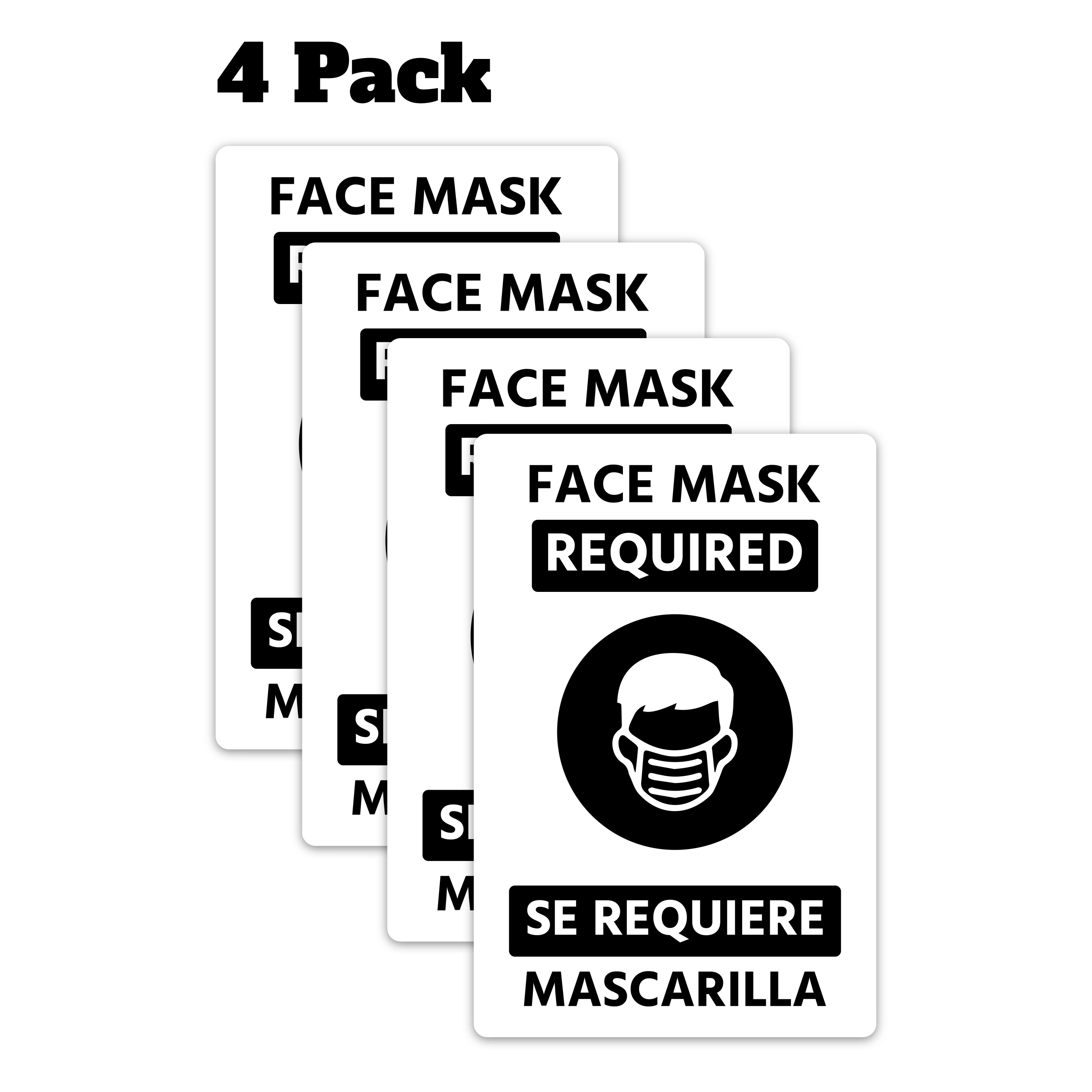 Face Mask Required Decals - 4 Pack