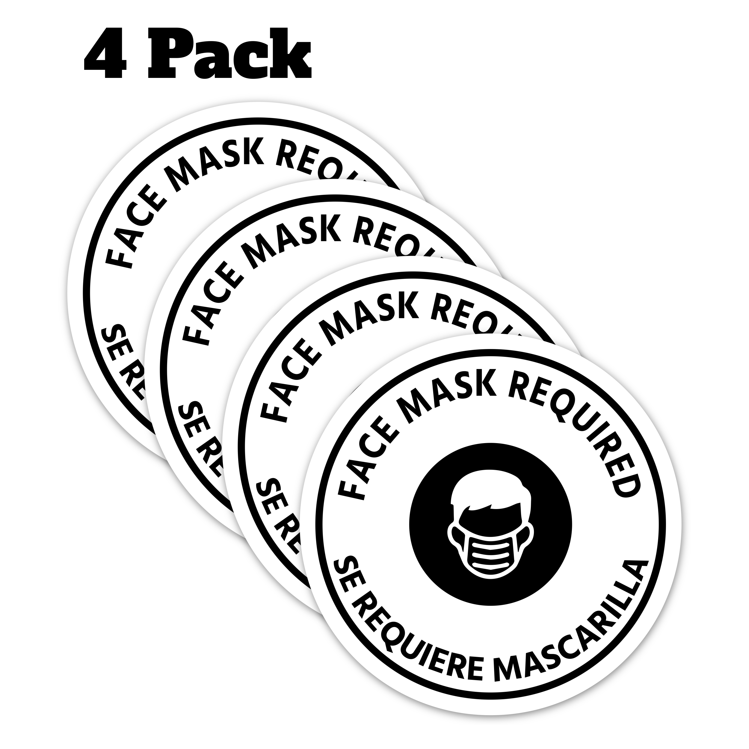 Face Mask Required Decals - 4 Pack