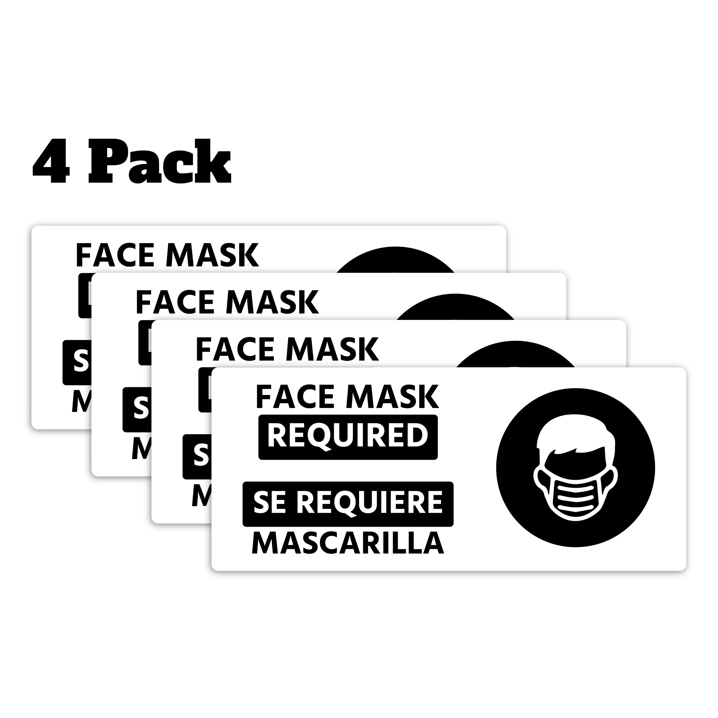 Face Mask Required Decals - 4 Pack