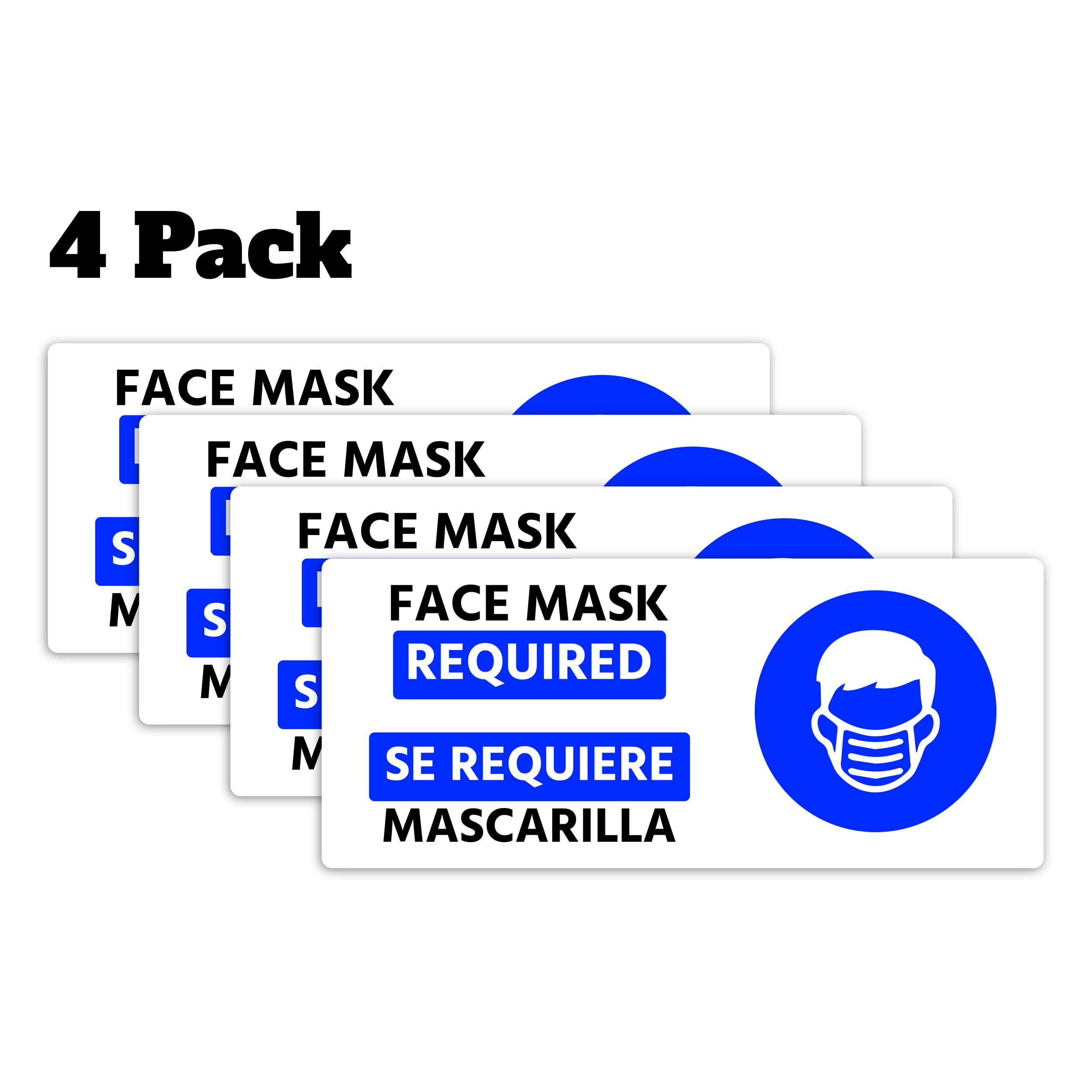 Face Mask Required Decals - 4 Pack