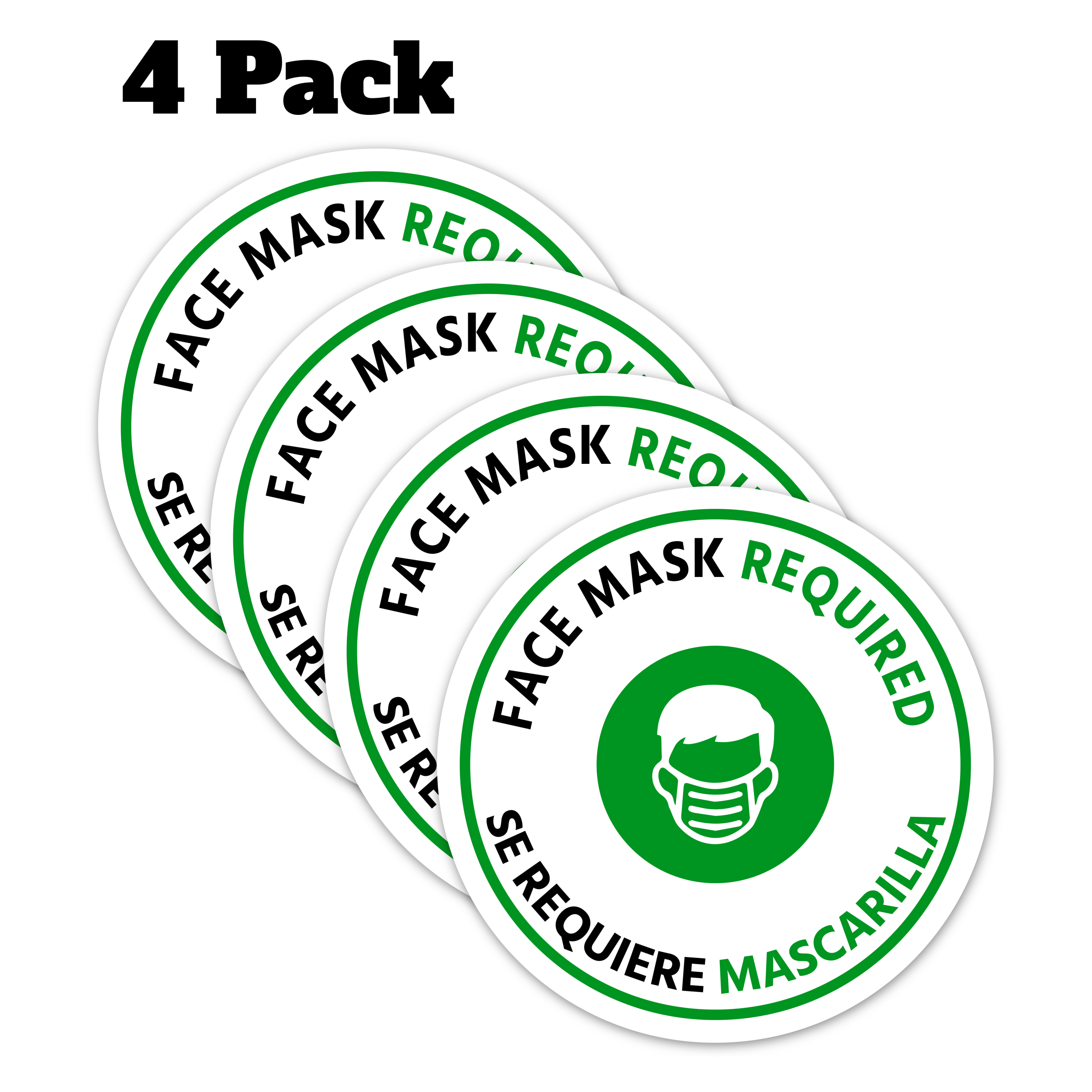 Face Mask Required Decals - 4 Pack