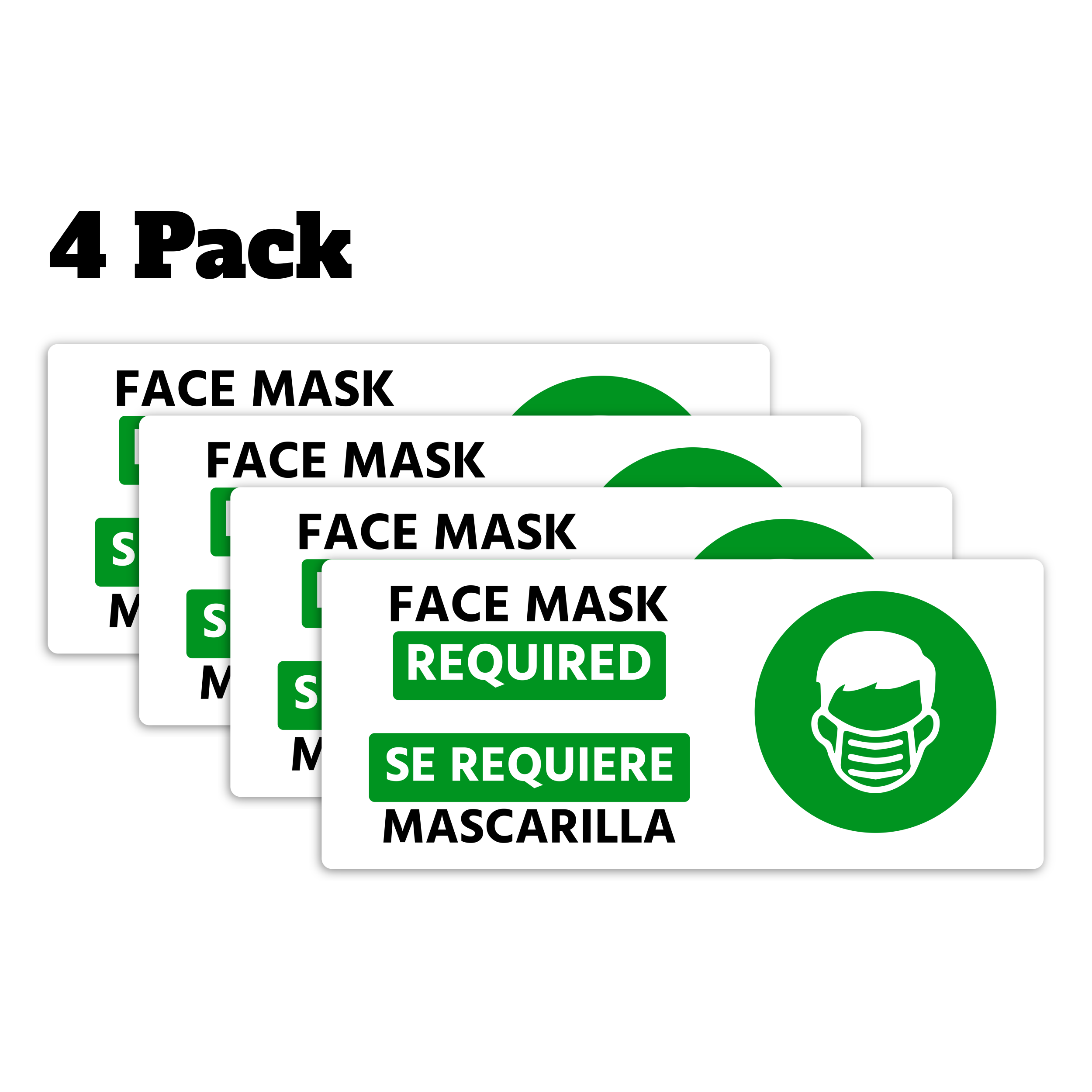 Face Mask Required Decals - 4 Pack