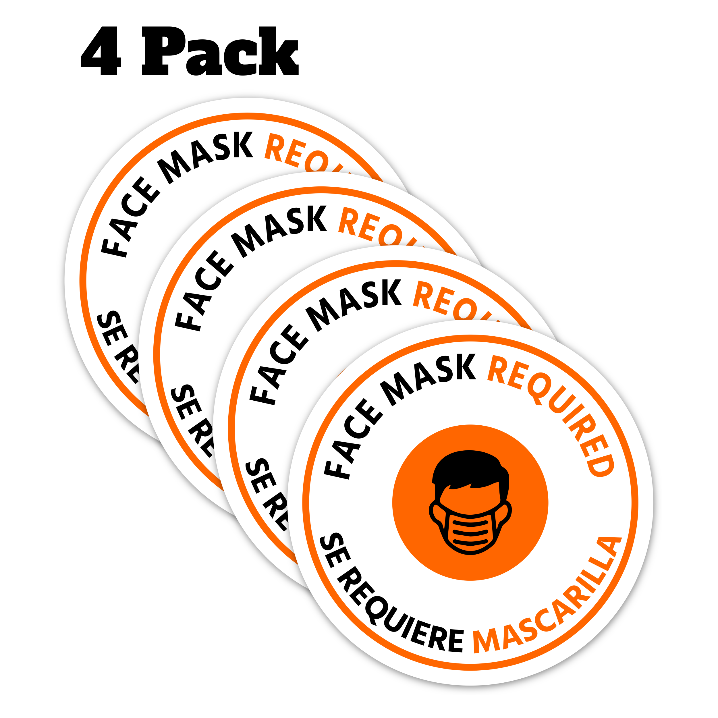 Face Mask Required Decals - 4 Pack