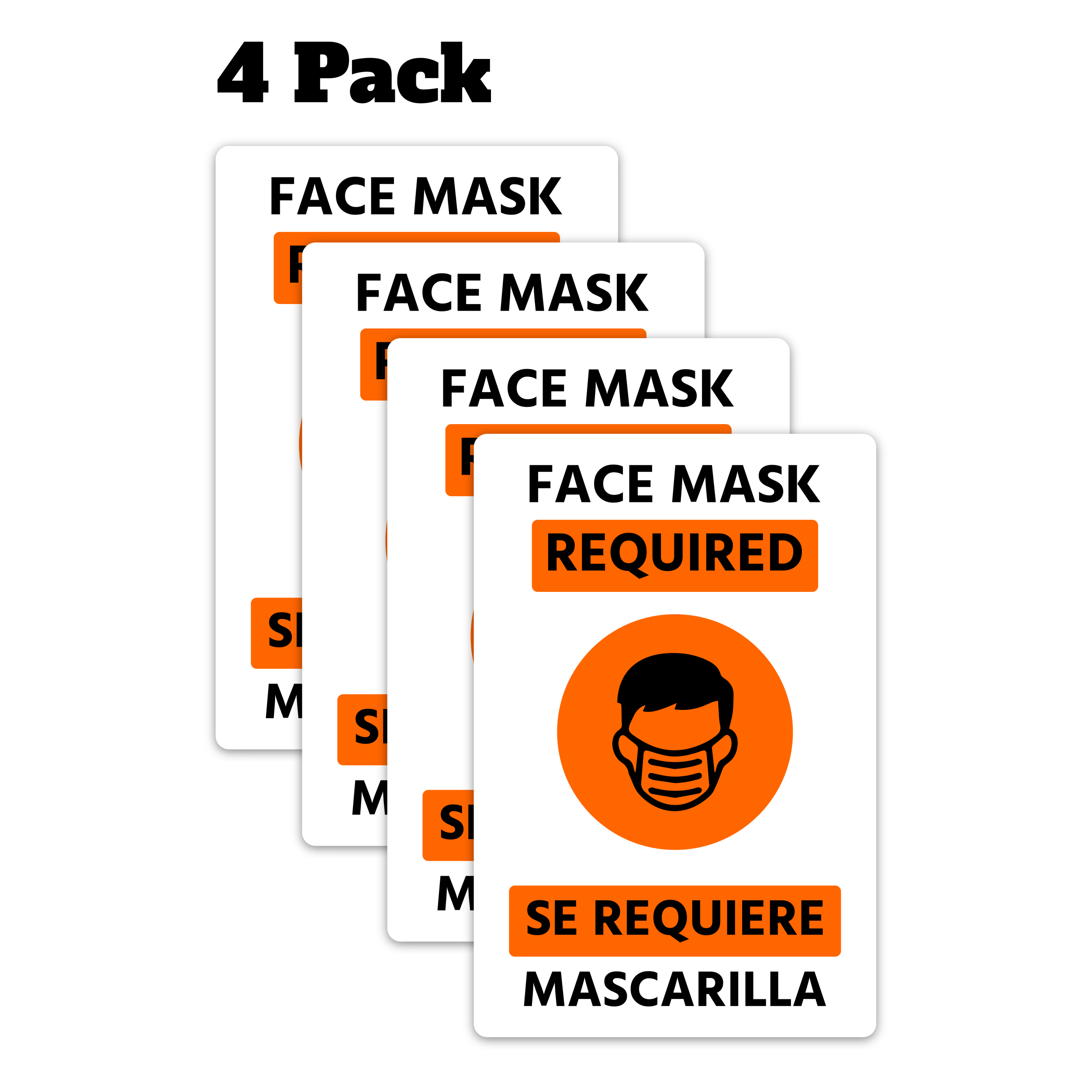 Face Mask Required Decals - 4 Pack