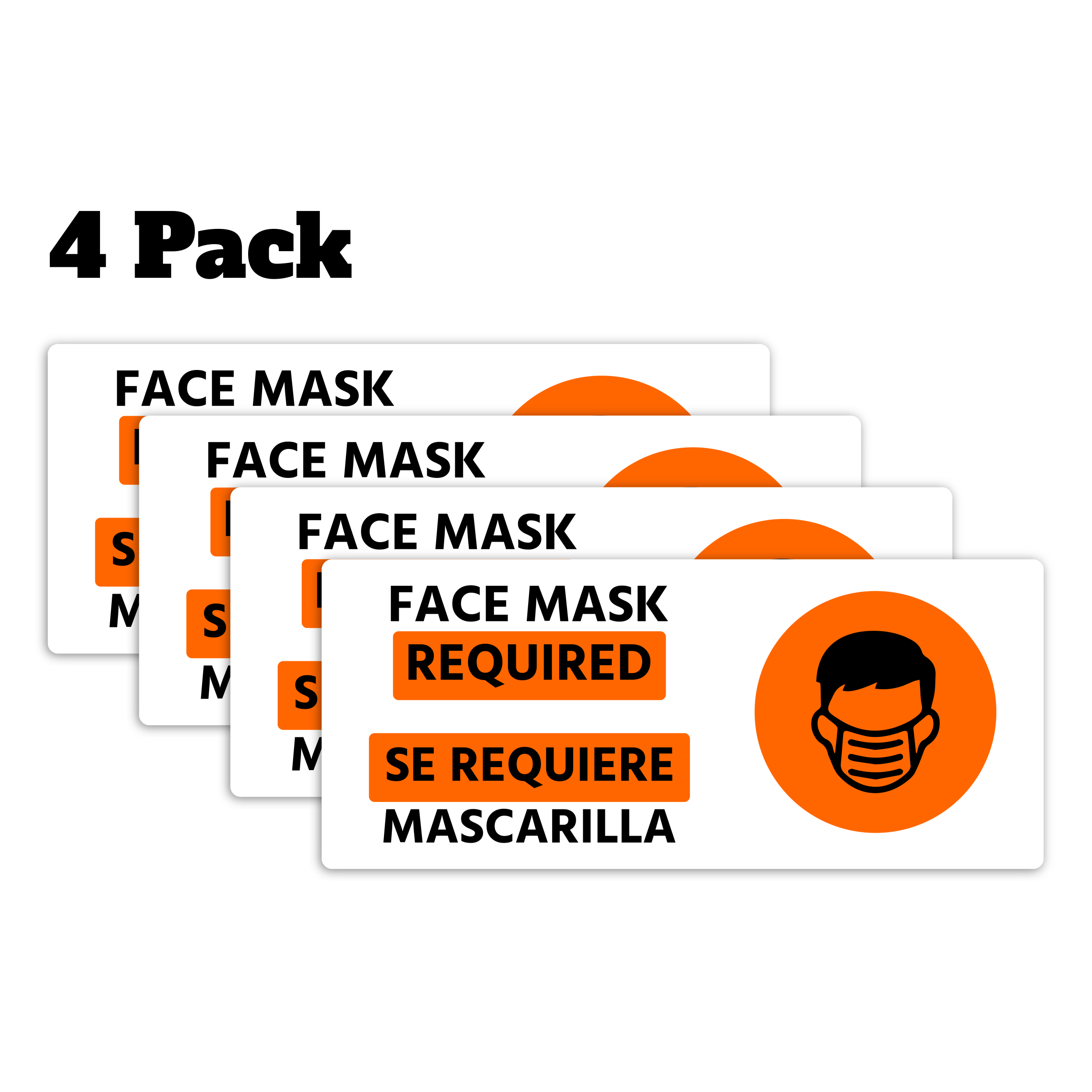 Face Mask Required Decals - 4 Pack