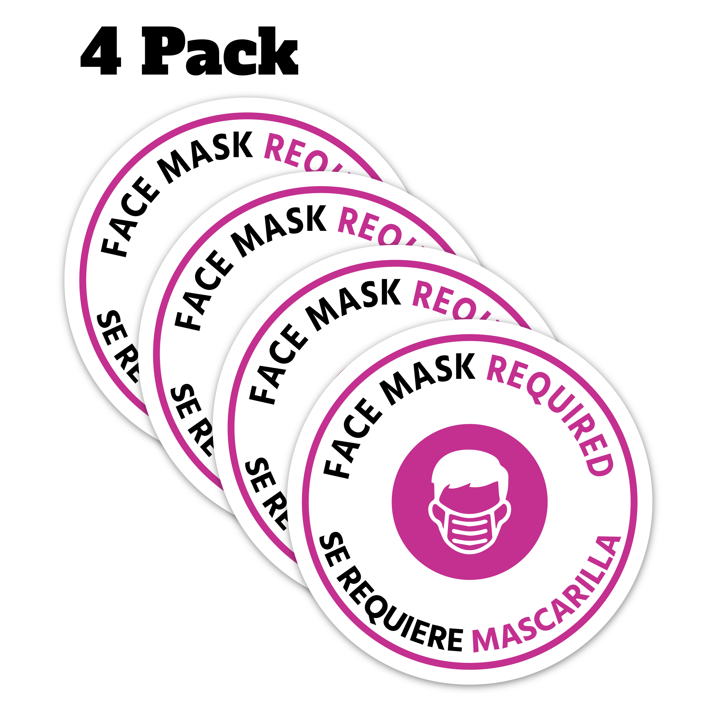 Face Mask Required Decals - 4 Pack