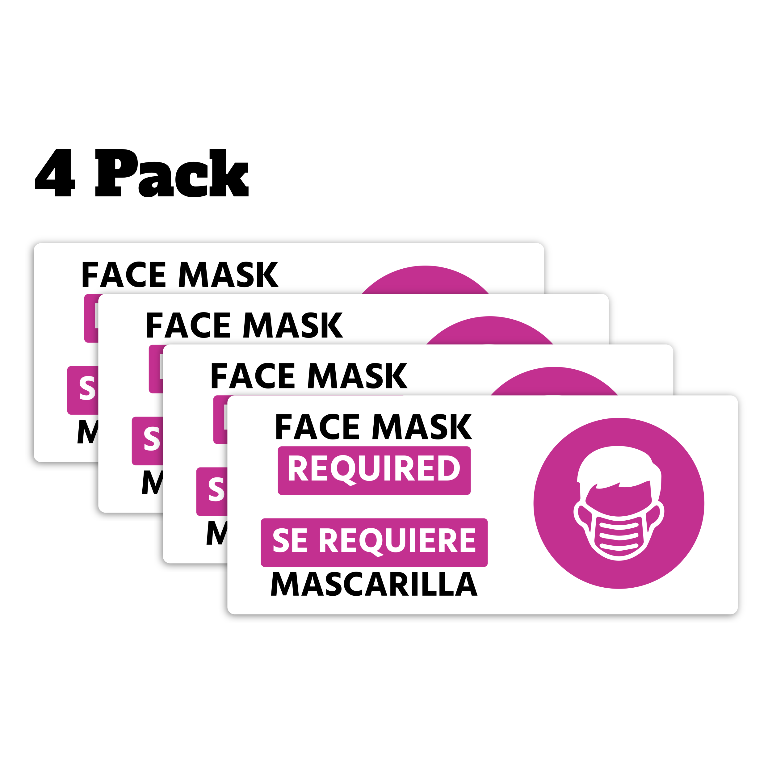 Face Mask Required Decals - 4 Pack