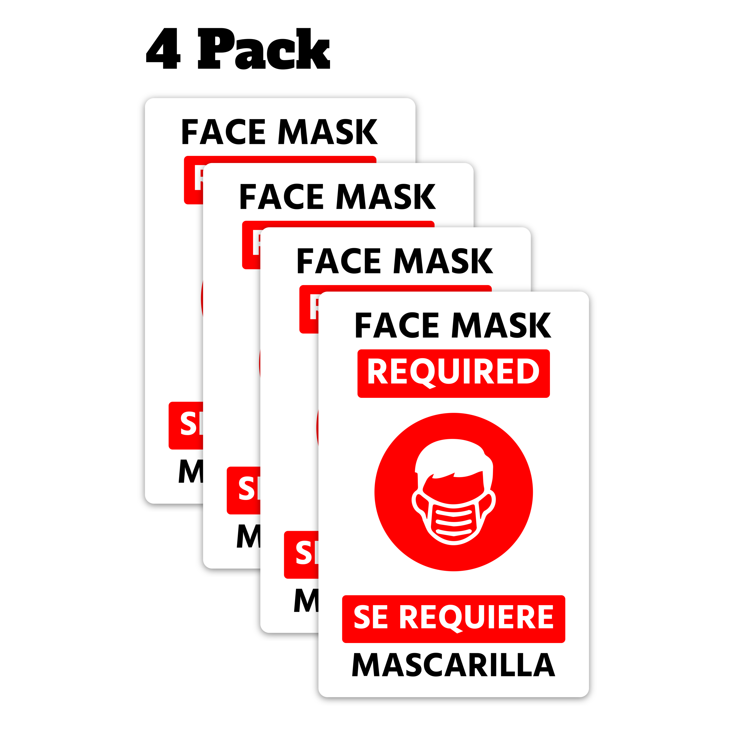 Face Mask Required Decals - 4 Pack