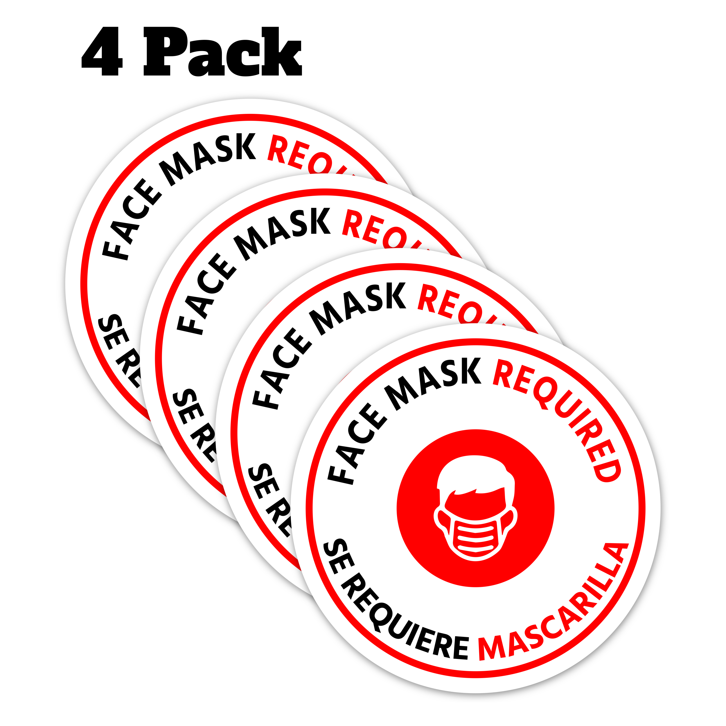 Face Mask Required Decals - 4 Pack