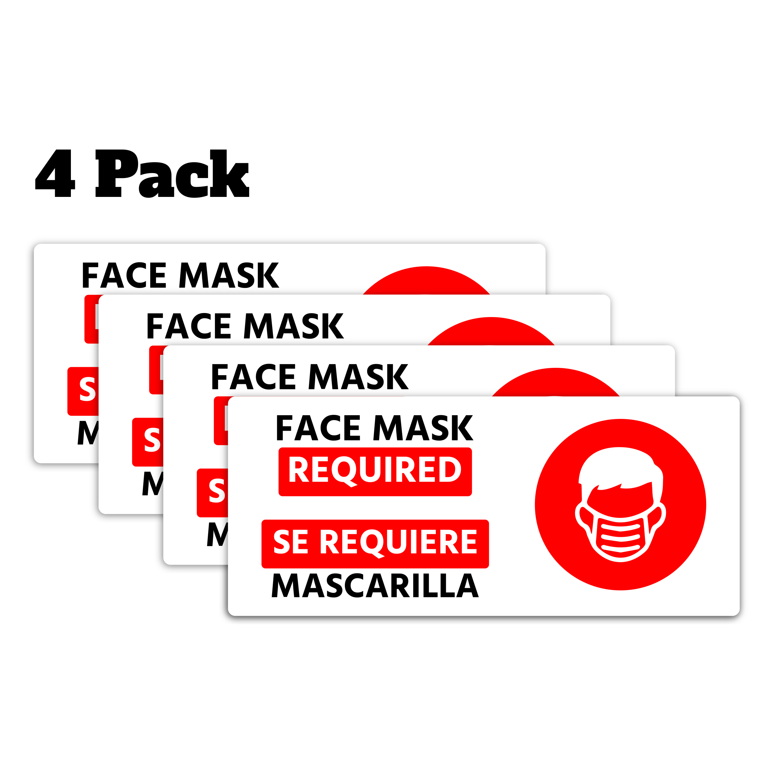 Face Mask Required Decals - 4 Pack