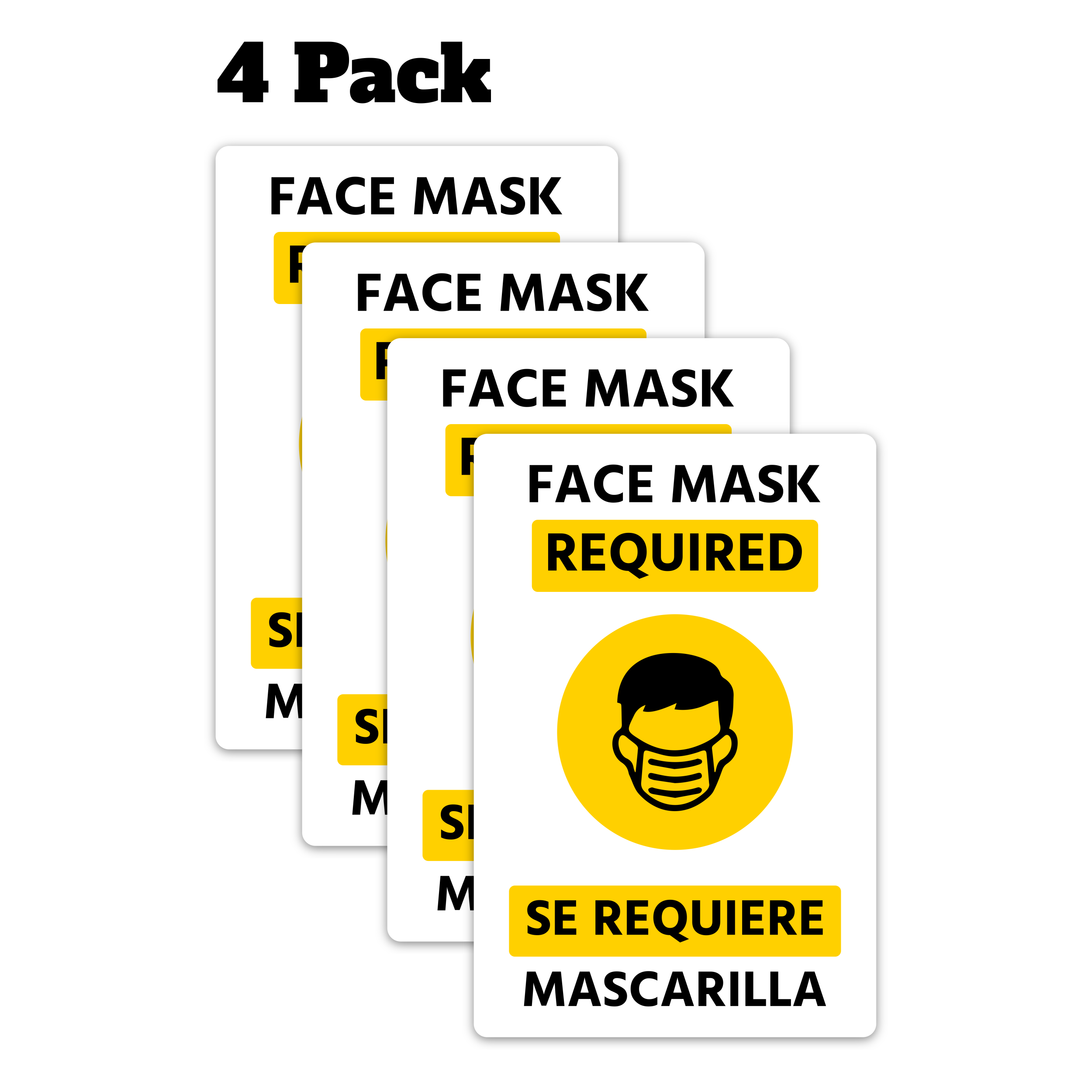 Face Mask Required Decals - 4 Pack