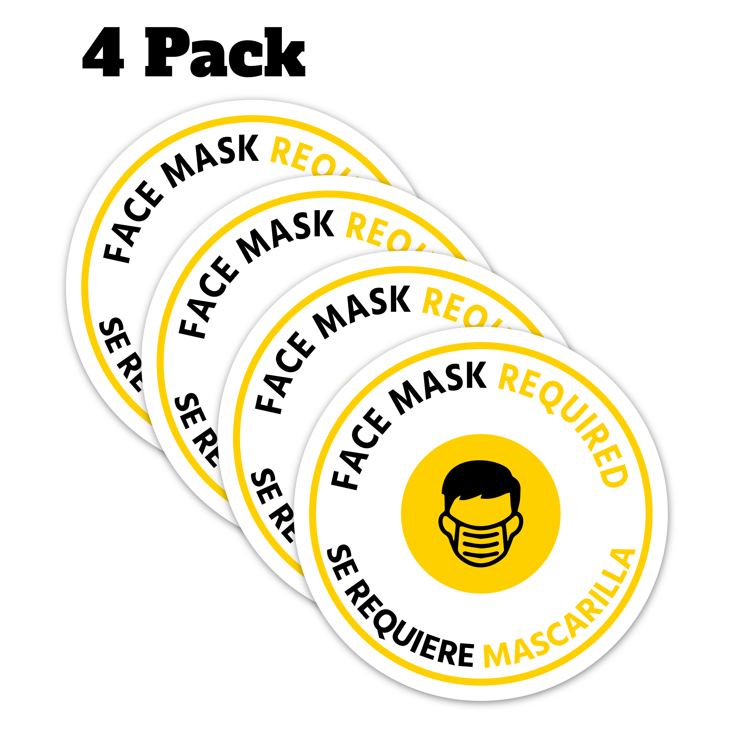 Face Mask Required Decals - 4 Pack