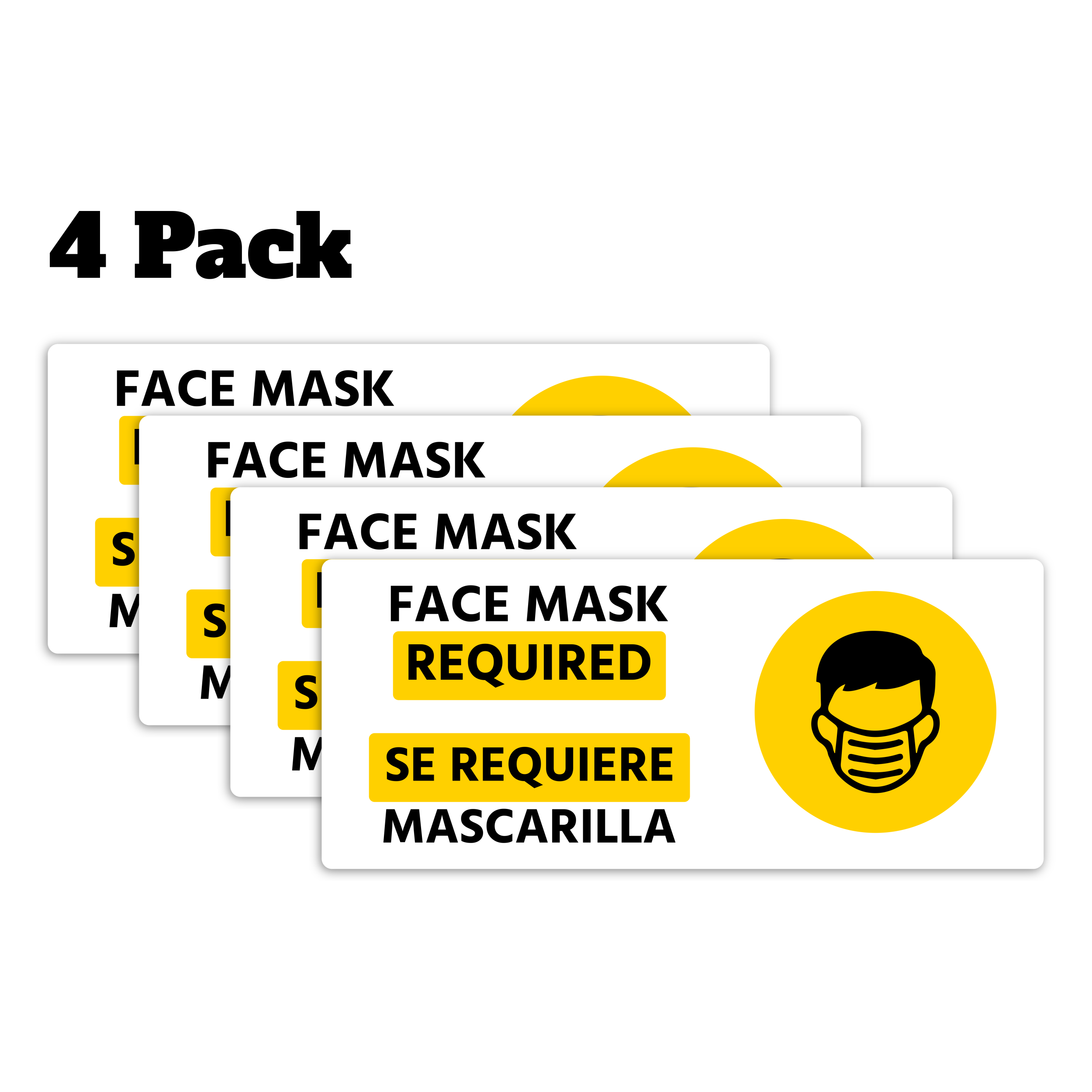 Face Mask Required Decals - 4 Pack