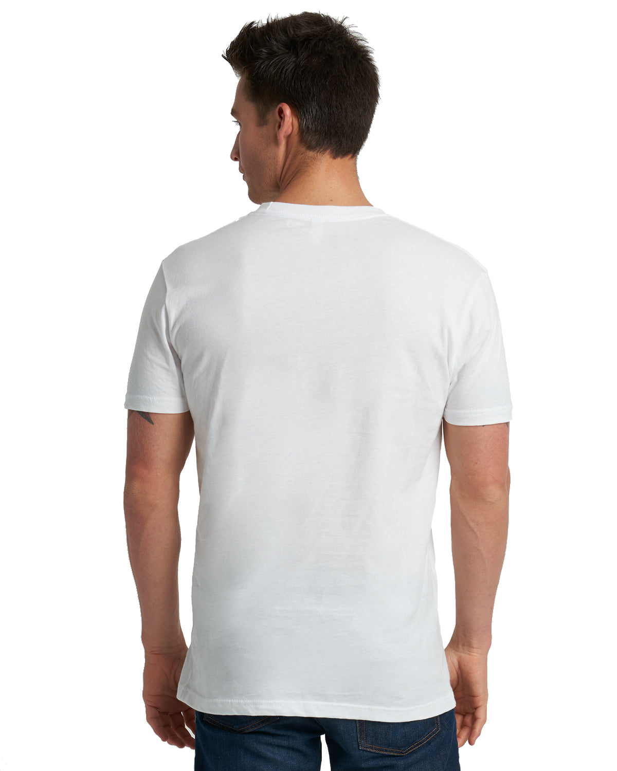Soft Cotton Short Sleeve White Custom T Shirt | Lifestyle Back