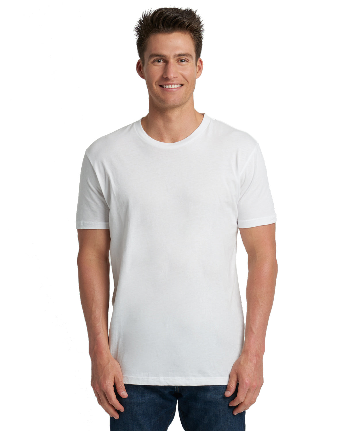 Soft Cotton Short Sleeve White Custom T Shirt | Lifestyle Front