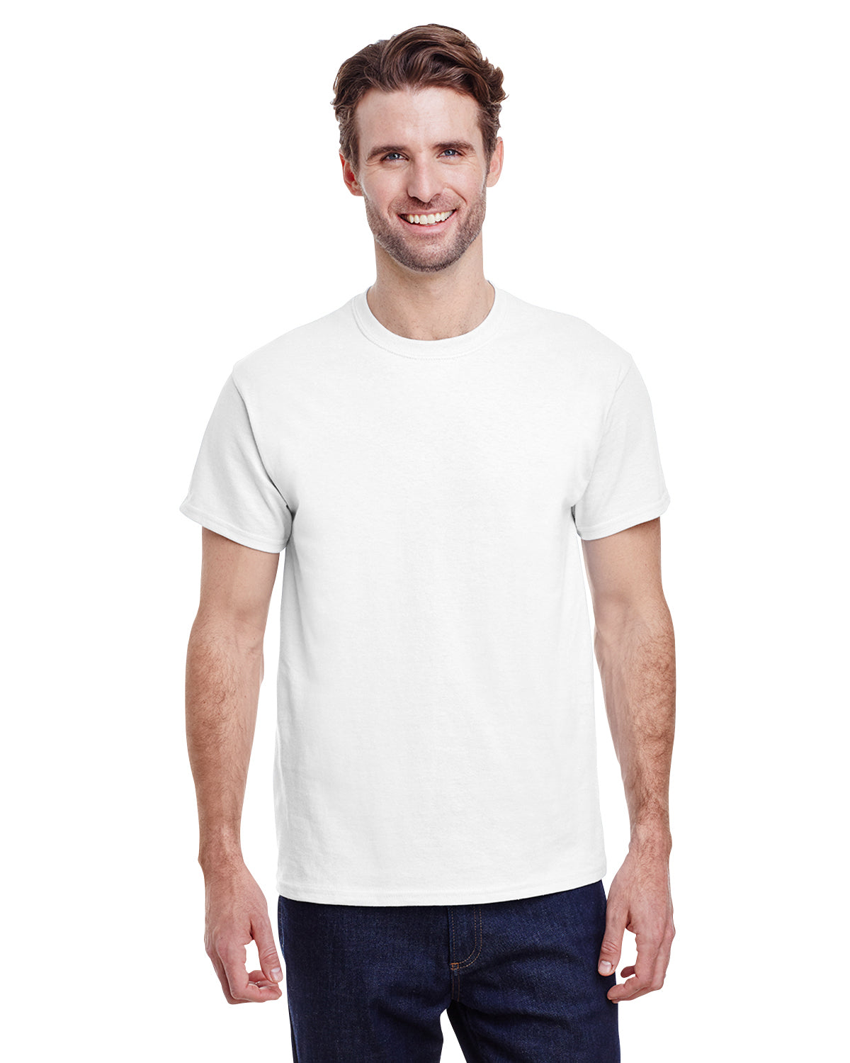 Heavyweight Short Sleeve White Custom T Shirt | Lifestyle Front