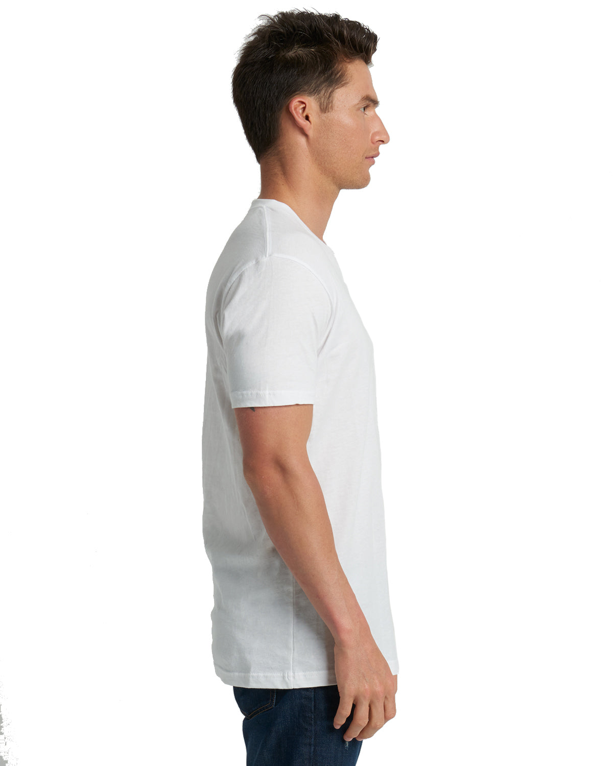 Soft Cotton Short Sleeve White Custom T Shirt | Lifestyle Side